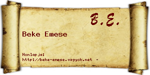 Beke Emese névjegykártya