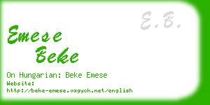 emese beke business card